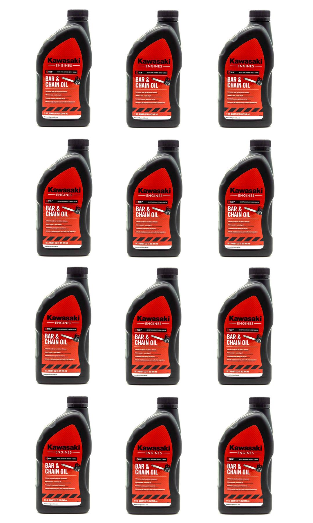 12 Pack Genuine Kawasaki 99969-6505 KTECH Bar & Chain Oil 1 Quart Chainsaw OEM