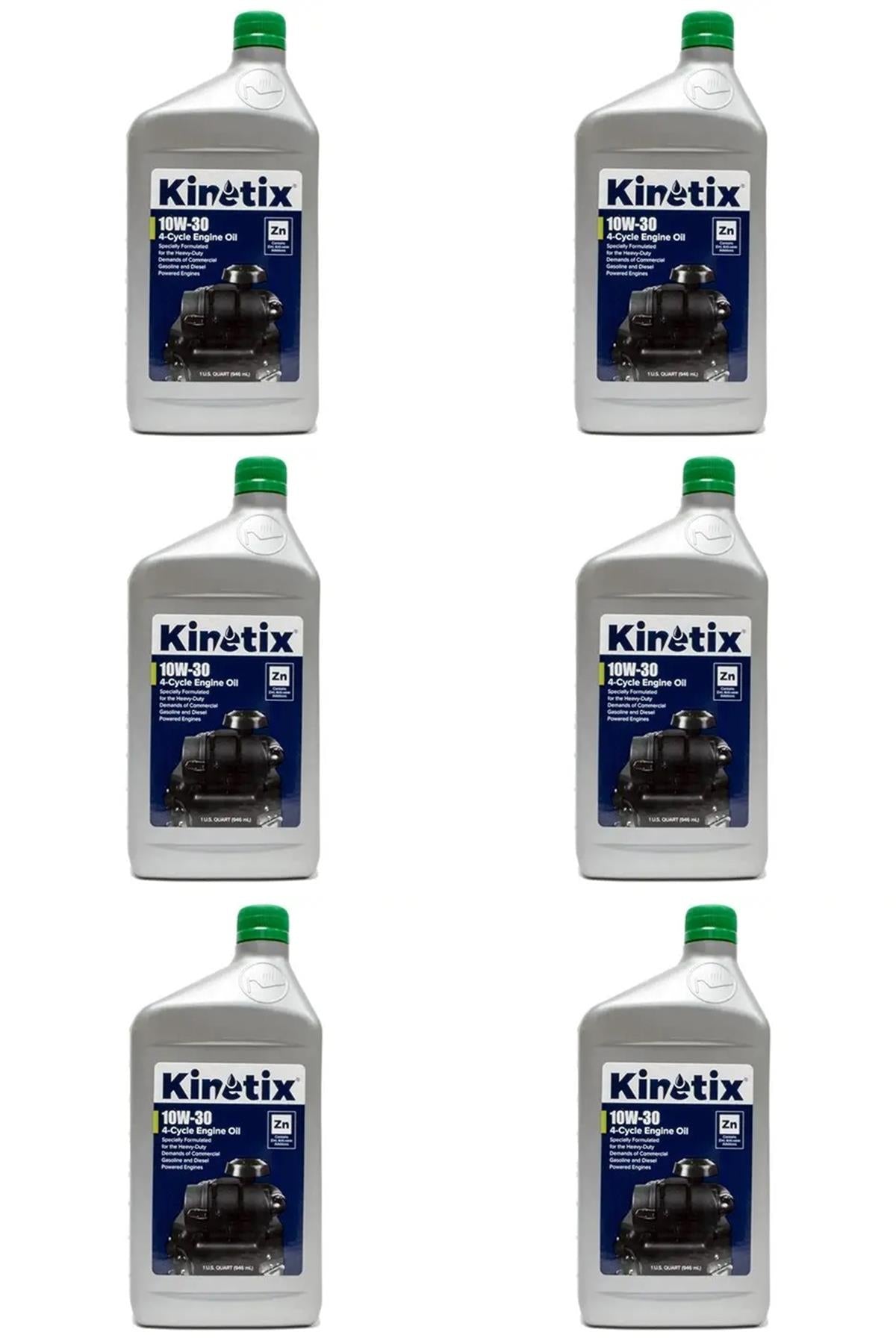 6 PK Kinetix 80001 SAE 10W-30 High Performance 4-Cycle Small Engine Oil 1 Quart
