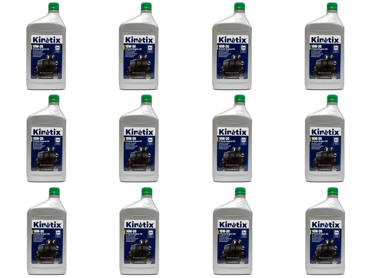 12 PK Kinetix 80001 SAE 10W-30 High Performance 4-Cycle Small Engine Oil 1 Quart