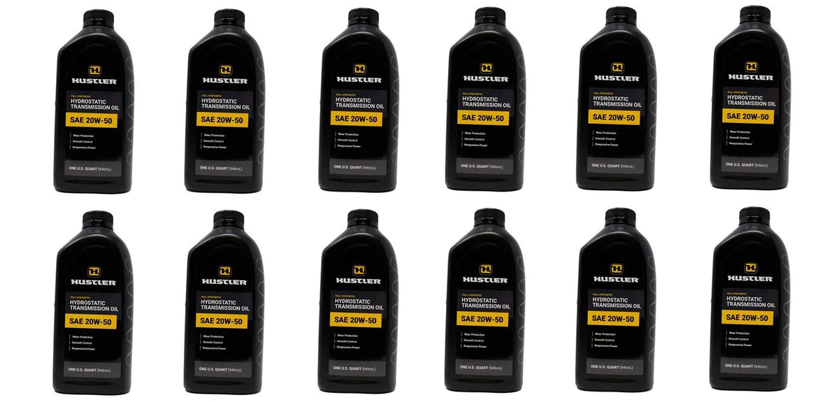 12 Pk Genuine Hustler 606950 20W-50 Full Synthetic Hydrostatic Transmission Oil
