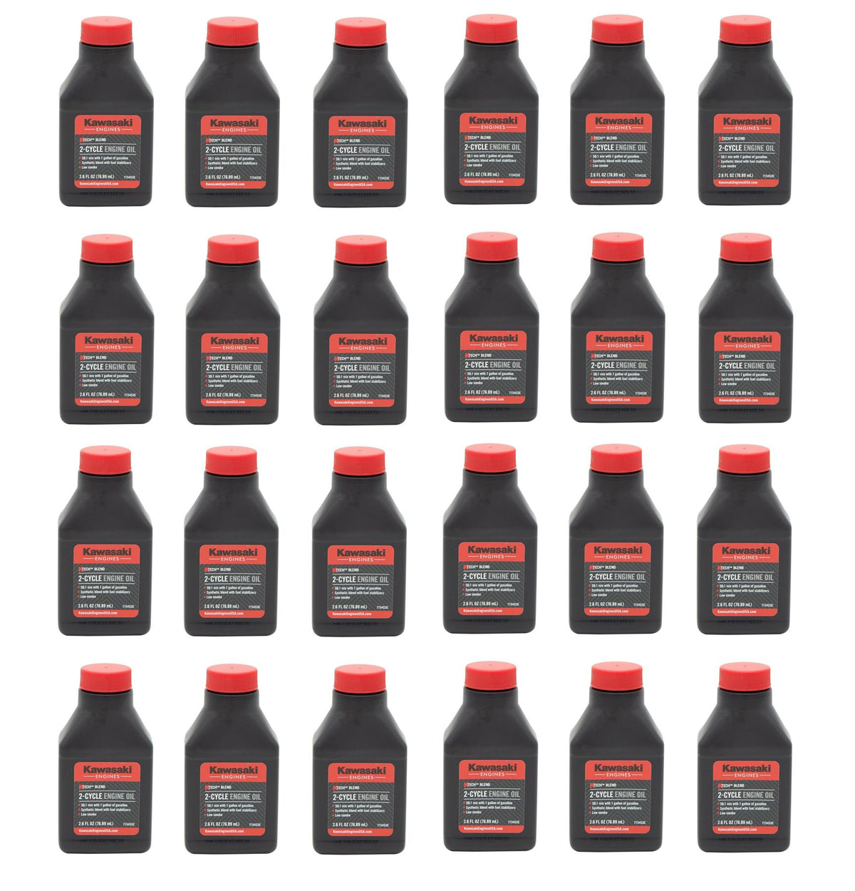 24 Pack Kawasaki KTECH 2-Cycle Engine Oil 2.6 oz 50:1 1 Gallon Mix 99969-6082