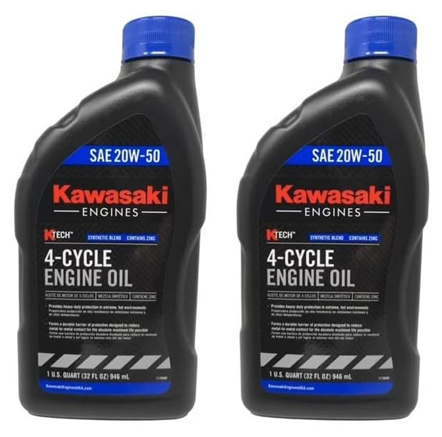 2 Pack Genuine Kawasaki 99969-6298 KTECH 20W-50 4-Cycle Engine Oil Quart