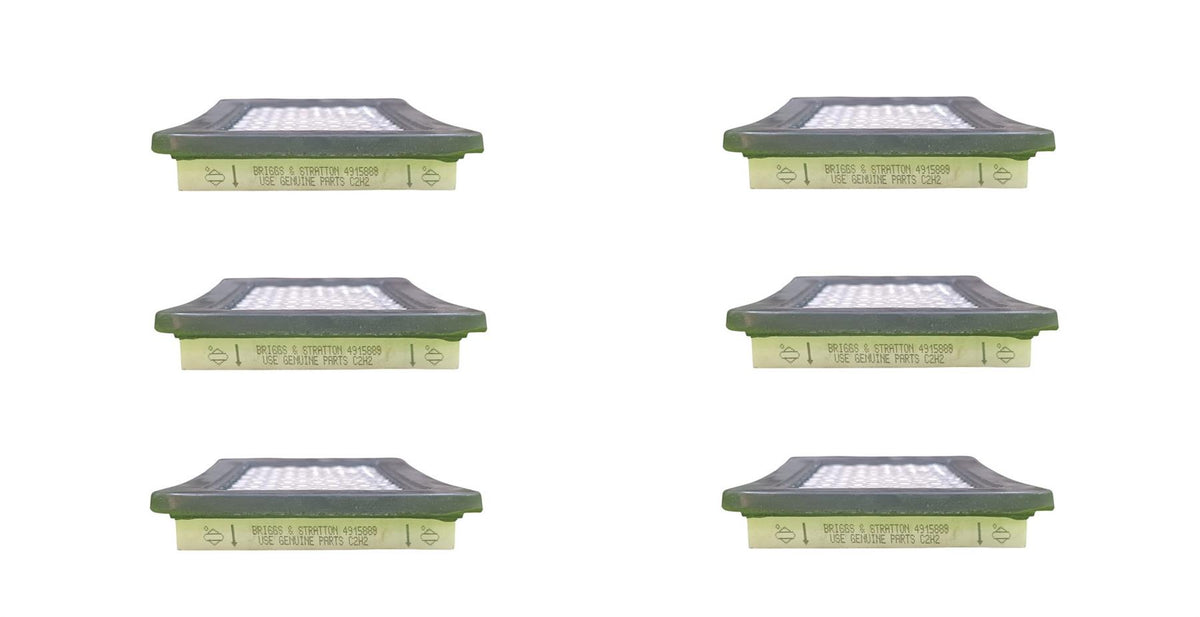 6 Pack Genuine Briggs & Stratton 491588S Air Filter OEM Flat Panel A/C Cartridge