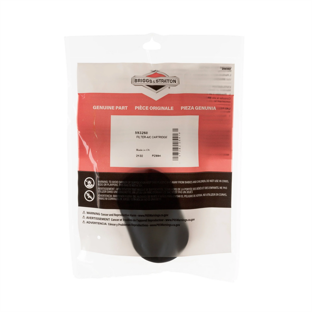 BRIGGS & STRATTON OEM FILTER-A/C CARTRIDGE Part# 593260