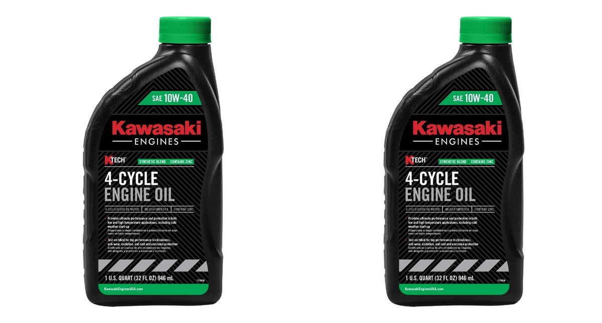 2 Pack Kawasaki K-Tech SAE 10W-40 4-Cycle Engine Oil 1 Quart 99969-6296 OEM