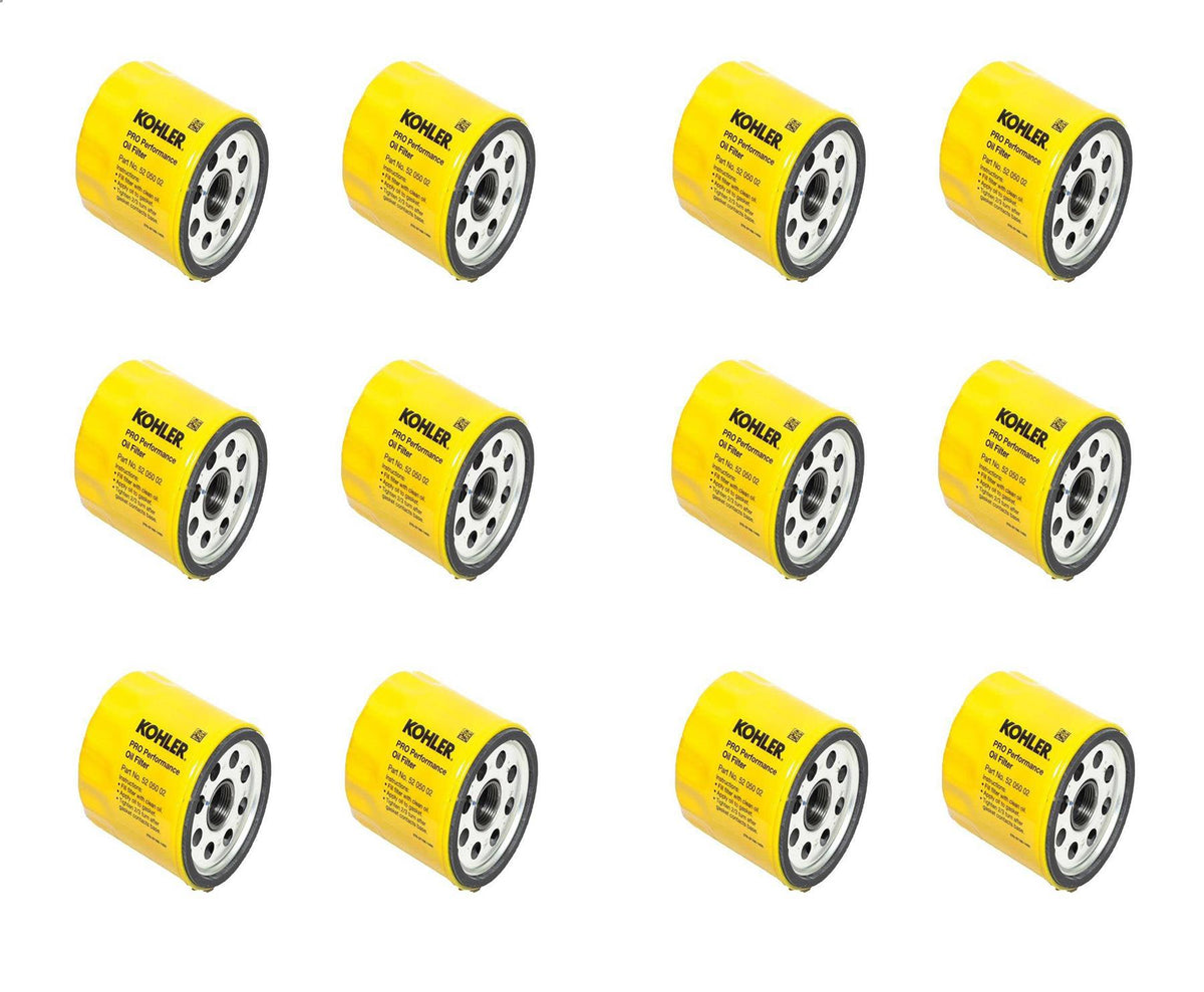 12 Pack Genuine Kohler 52-050-02-S High-Capacity Pro Oil Filter 3" OD