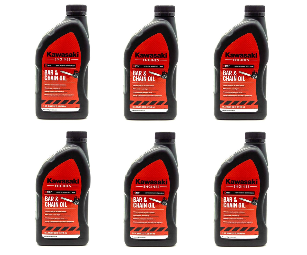 6 Pack Genuine Kawasaki 99969-6505 KTECH Bar & Chain Oil 1 Quart Chainsaw OEM